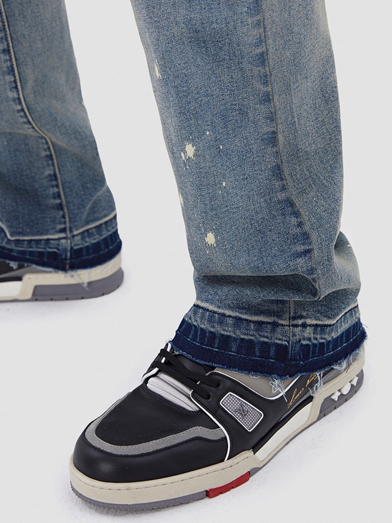 Washed high street micro flared Jeans