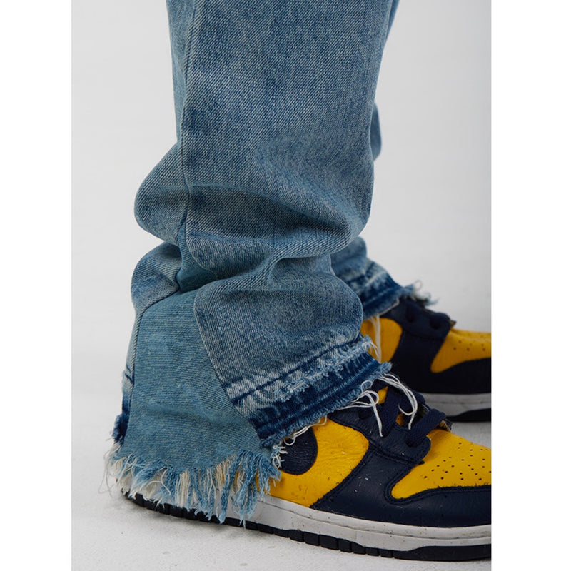 Flared-leg Stonewashed jeans