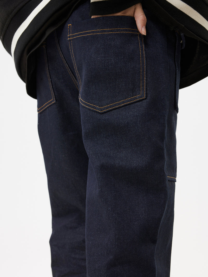 Blue Denim straight-leg Jeans