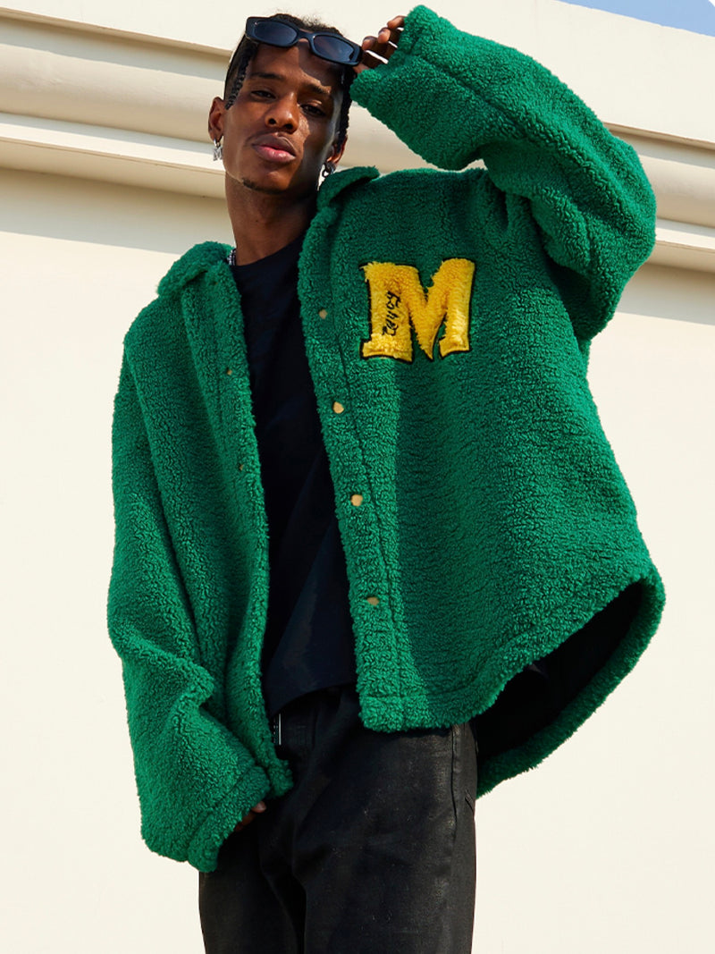 MEDM Embroidery Sherpa Jacket Green