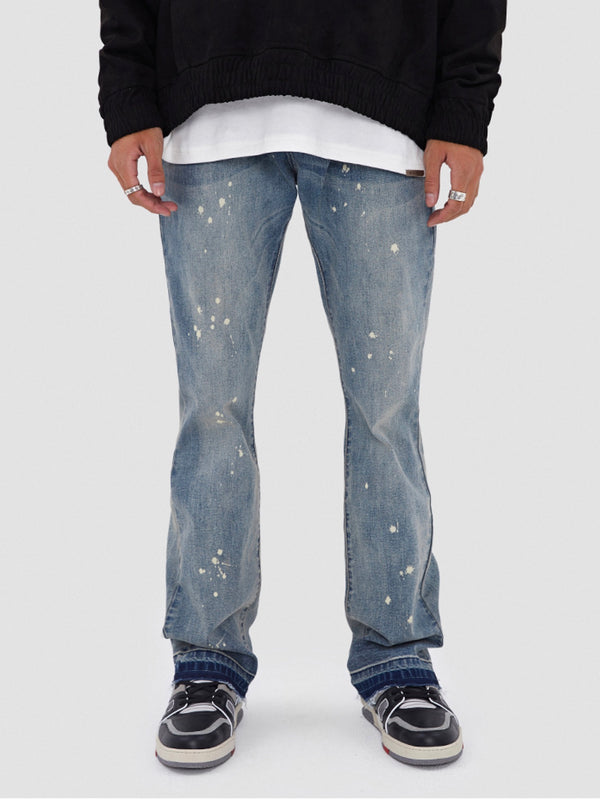 Washed high street micro flared Jeans